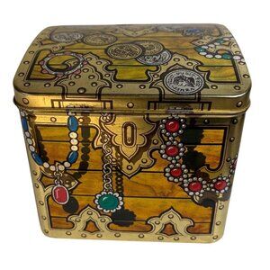 Bristows Tin Box Treasure Chest Design 15 Oz Made In England Vintage